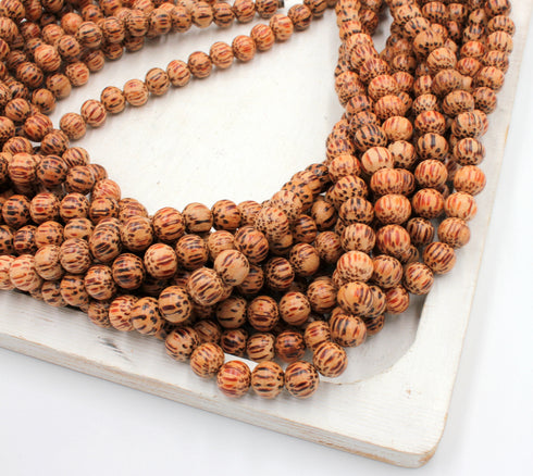 Palmwood Beads, 8mm, Round